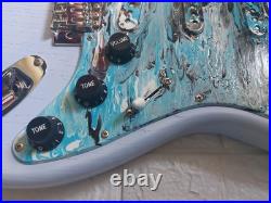 New Loaded Strat Body Stratocaster Robin Egg Blue/ Custom Hand Painted Pickguard New Loaded Strat Body Stratocaster Robin Egg Blue/ Custom Hand Painted Pickguard