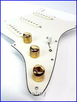 Comes with Prewired 2 Humbucker Pickups White 3 Ply Loaded Prewired Pickguard for Gibson Flying V Guitar 3 Way Switch and Black Knobs