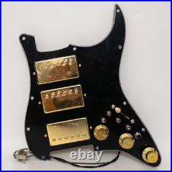 Prewired HHH Strat Loaded Pickguard Alnico 5 Humbuckers Coil-Split