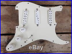 Prewired Strat Pickguard Parchment Loaded Seymour Duncan Everything Axe White