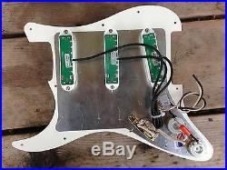 Prewired Strat Pickguard Parchment Loaded Seymour Duncan Everything Axe White