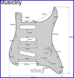 Pro SSS Guitar Pre-Wired Pickguard Loaded Strat Pickguard with Artec Staggered A