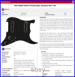 REAL ALNICO 2 Fender Strat Pre Wired Loaded Pickguard QUADRA TAP HH Pickup Set