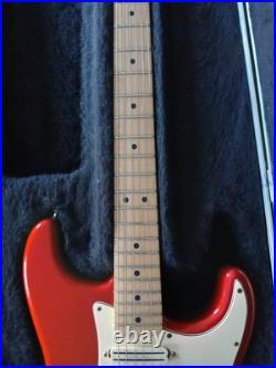 Red Mim Fender Stratocaster, 920D Duncan Hot Rails Loaded Pickguard, coil split