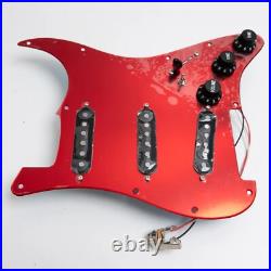 Red SSS Guitar Prewired Loaded Pickguard, Alnico Pickups, Multi Tone Fit Strat
