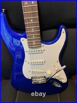 Rich blue strat squier loaded pick guard chrome tuners and my own co name