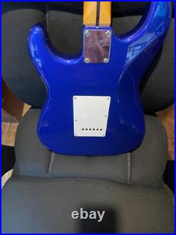 Rich blue strat squier loaded pick guard chrome tuners and my own co name