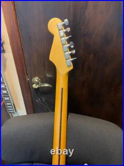 Rich blue strat squier loaded pick guard chrome tuners and my own co name