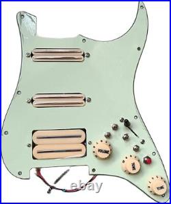 SSH Prewired Loaded Pickguard with Yellow Mini Pickups for Fender Strat Guitar