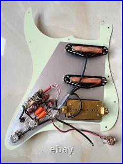 SSH Prewired Loaded Pickguard with Yellow Mini Pickups for Fender Strat Guitar