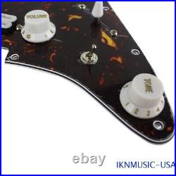 SSS Loaded Prewired Pickguard Set for FD Strat Style Guitar, 4Ply Brown Tortoise