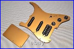STRATOCASTER Strat LOADED GOLD PICKGUARD/BACK Pickups COMPLETE PLATE SETUP Works
