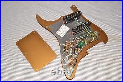 STRATOCASTER Strat LOADED GOLD PICKGUARD/BACK Pickups COMPLETE PLATE SETUP Works