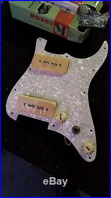 Strat pickguard loaded and prewired with P90 soap bars New Never Used