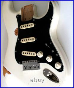 Stratocaster Style Relic Body. White. Black pickguard. Loaded #3314