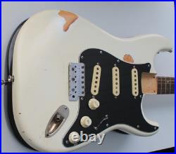 Stratocaster Style Relic Body. White. Black pickguard. Loaded #3314
