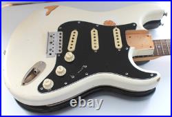 Stratocaster Style Relic Body. White. Black pickguard. Loaded #3314