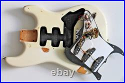 Stratocaster Style Relic Body. White. Black pickguard. Loaded #3314