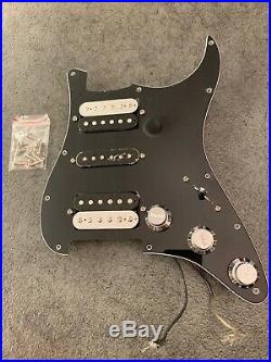 Unique Loaded 19 Tone Strat Pickguard With Fender HSH Pickups Ready To Install