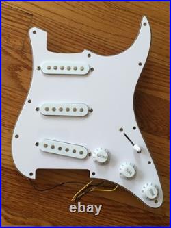 Vintage NOS Relic Fender Squier Strat Guitar Loaded Pickguard Pickups White 1ply