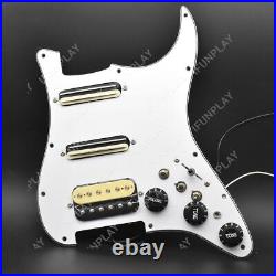 White Guitar Hsss Loaded Prewired Pickguard With Multi Switches For Strat St