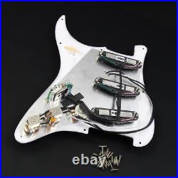 White Pearl Guitar Prewired Loaded Pickguard, Alnico Dual Rail Pickups Fit Strat