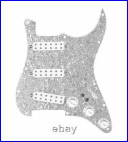 White Pearl-Wht Polyphonics Loaded Pickguard 7Way 2-Toggle for Strat Guitar 920D