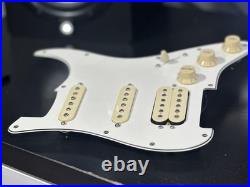 White Strat-Style Loaded Pickguard HSS Pickups with Pots Switch Wiring Plastic